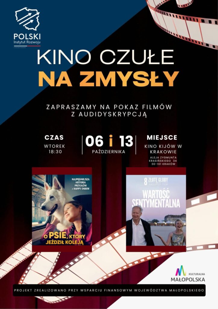 Projekt Kino czułe na zmysły, realizowany przy wsparciu województwa małopolskiego 